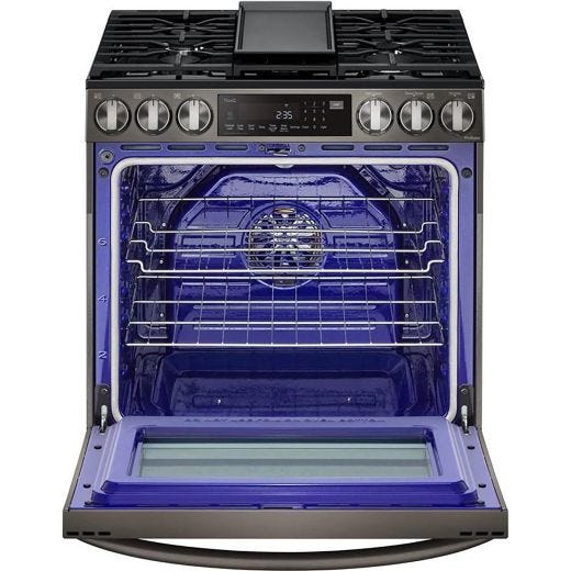 6.3 cu ft. Smart Gas Slide-in Range - Black Stainless Steel