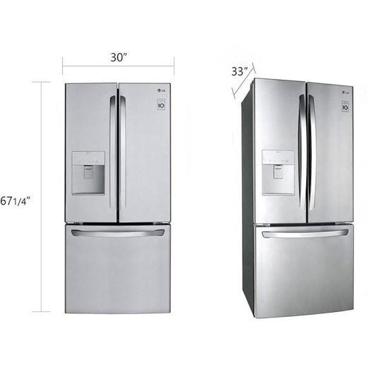 30" 21.8 cu.ft. 3-Door Refrigerator with External Water