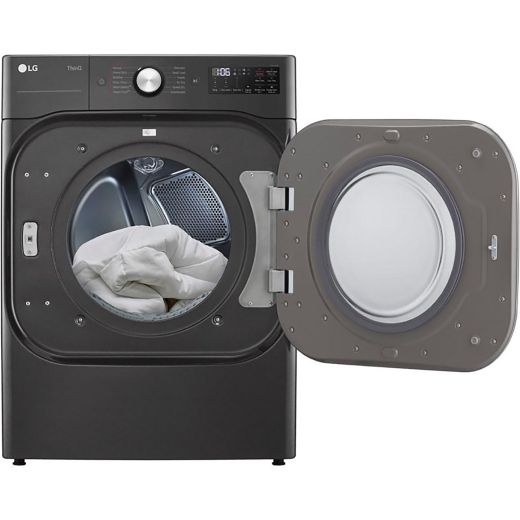 9.0 cu.ft. Wi-Fi Enabled Front Load Dryer in Black Steel