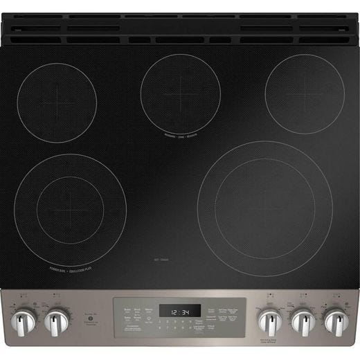 30" Electric Range with Self-cleaning oven & steam clean