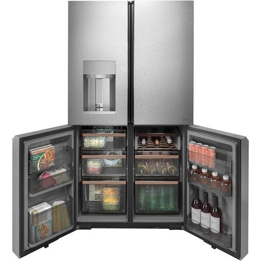 36" 27.4 cu.ft. 4-Door Refrigerator in Platinum Glass