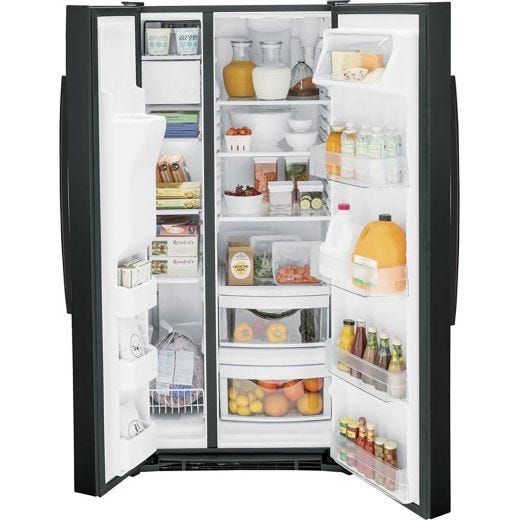33" 23 cu.ft. Side-By-Side Refrigerator with Water & Ice