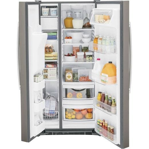 33" 23 cu.ft. Side-By-Side Refrigerator with Water & Ice