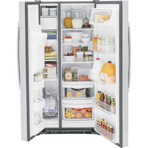 33" 23 cu.ft. Side-By-Side Refrigerator with Water & Ice
