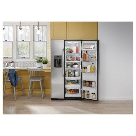33" 23 cu.ft. Side-By-Side Refrigerator with Water & Ice