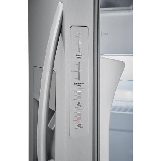 36" 25.6 cu.ft. Side-by-Side Refrigerator w/ Ice & Water