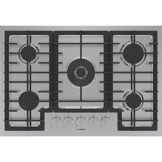 30" Gas Cooktop, 5 Burner, Stainless Steel, FlameSelect®