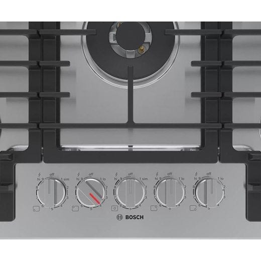 30" Gas Cooktop, 5 Burner, Stainless Steel, FlameSelect®