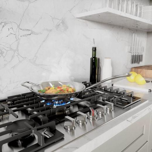 30" Gas Cooktop, 5 Burner, Stainless Steel, FlameSelect®