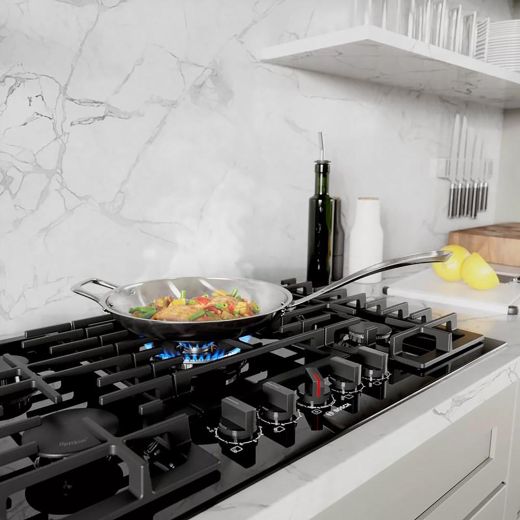 30" Gas Cooktop, 5 Burner, Black Stainless Steel