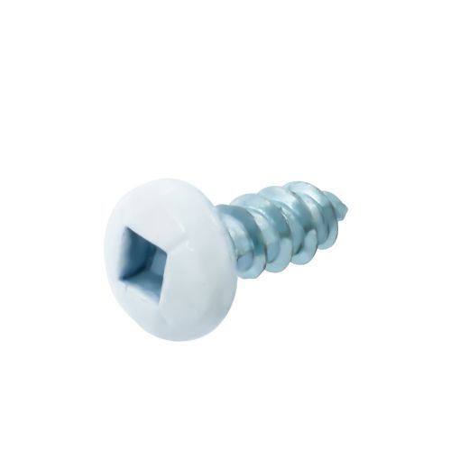 White Soffit Screw Pan Head Square Drive 6X3/8 - 100Pcs