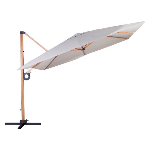 Parasol Déporté Aspect Bois 10’ - Beige