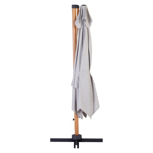 Parasol Déporté Aspect Bois 10’ - Beige