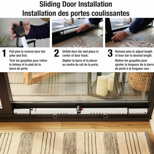 Adjustable Folding Door Security Bar