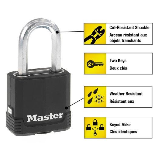 2-1/8" Wide Magnum Laminated Steel Padlock With 2" Shackle