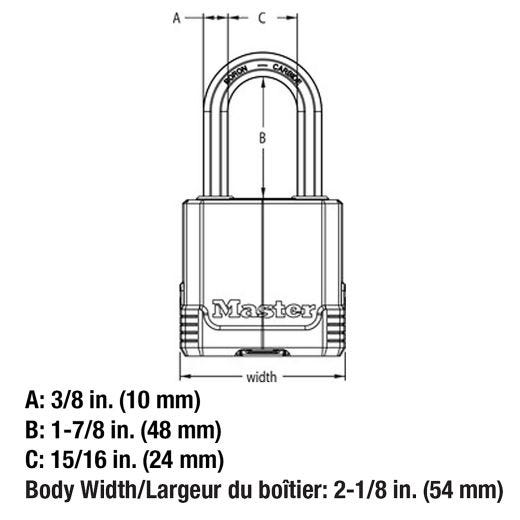 2-1/8" Wide Magnum Laminated Steel Padlock With 2" Shackle
