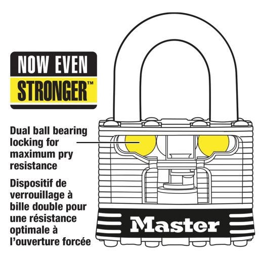 Master Lock 1-9/16" Wide Stainless Steel Padlock- Black