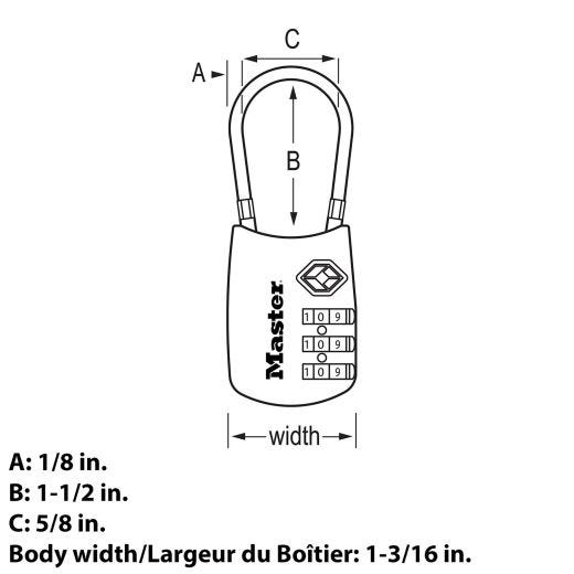 1-3/16" Set Your Own Combination Luggage Lock Assorted Color
