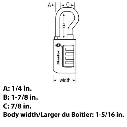 1-5/16" Set Your Own Resettable Combination Luggage Lock