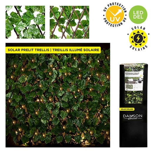 Expandable Solar Ivy Leaf Privacy Lattice -72"x36"