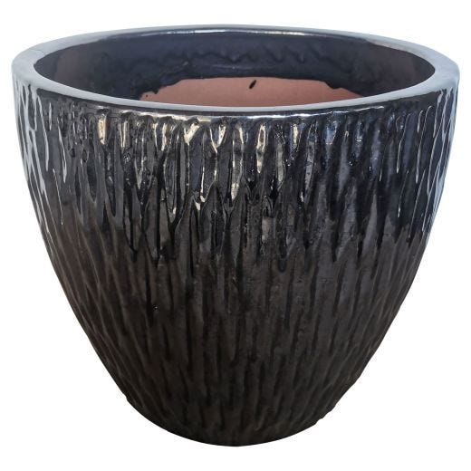 12" Glazed Ceramic Pot- Assorted Colors