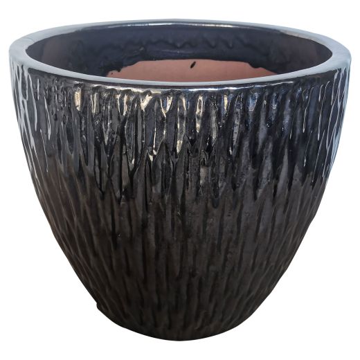 12" Glazed Ceramic Pot- Assorted Colors