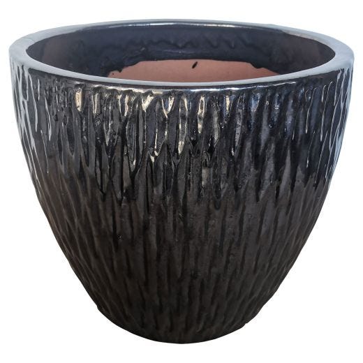 12" Glazed Ceramic Pot- Assorted Colors