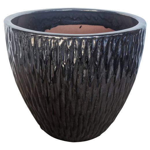 12" Glazed Ceramic Pot- Assorted Colors