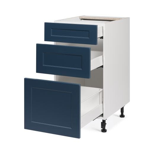 Base 3 Drawers Cabinet 18 6/9/15 Shaker Dark Blue