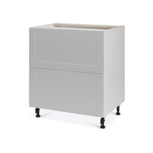 Base 2 Large Drawers Cabinet 30 15/15 Shaker Light Grey