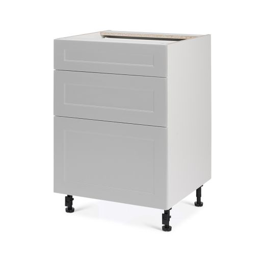 Armoire de Base 3 Tiroirs Shaker Gris Clair 24(6/9/15)