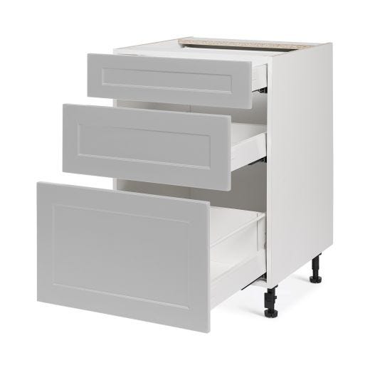 Armoire de Base 3 Tiroirs Shaker Gris Clair 24(6/9/15)