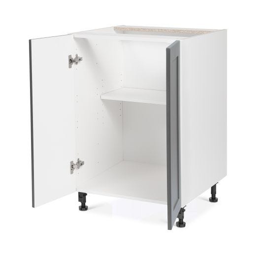 Base Cabinet 2 Door 24 Shaker Moonlight Grey