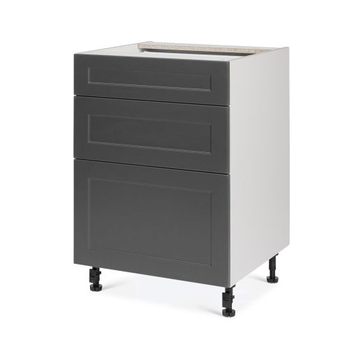 Armoire 3 Tiroirs 24 6/9/15 Shaker Gris Clair de Lune