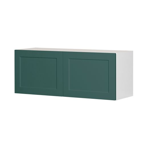 Wall Refrigerator Cabinet 36x14 Shaker Dark Green Luminia