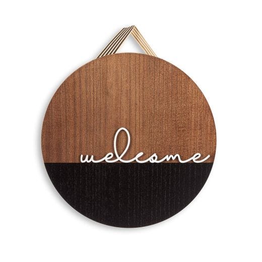 Panneau Rond de Porte d’Entrée Bienvenue