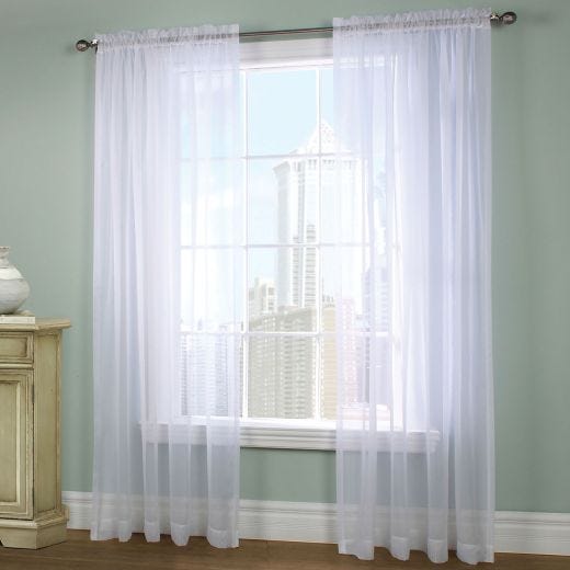 Voile Rod Pocket Curtain Panel Window Dressing 37 x 84