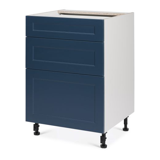 Base 3 Drawers Cabinet 24 6/9/15 Shaker Moonlight Grey