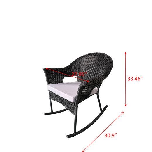 Rocking chair Algonquin avec coussin - Noir