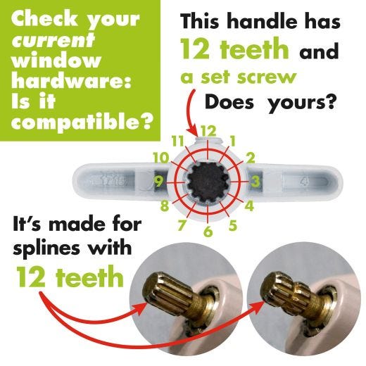 T Handle Butterfly Window Cranks- 4/Pack