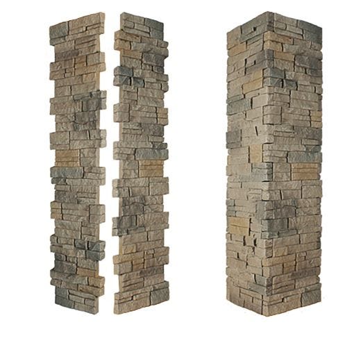 Stacked Stone Pillar Panel 8" ID x 48"