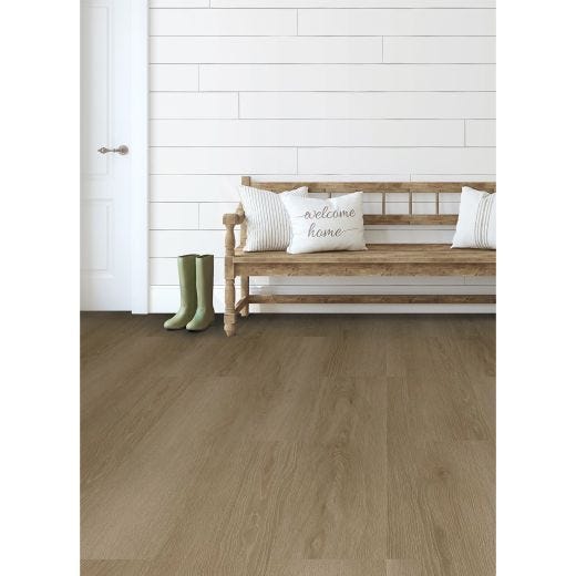 Plancher autocollant chêne naturel 6"x36" 2mm 10,5 pi²/boîte