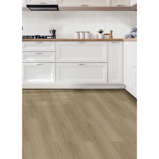 Plancher autocollant chêne naturel 6"x36" 2mm 10,5 pi²/boîte