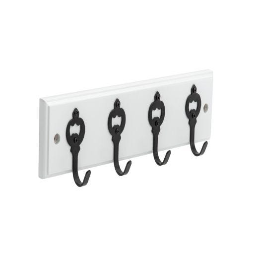 Porte-Crochets Classique 12" Blanc/Noir Mat