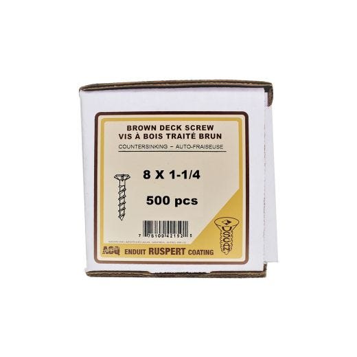 #8 x 1-1/4" Brown Deck Screw-500/Pack