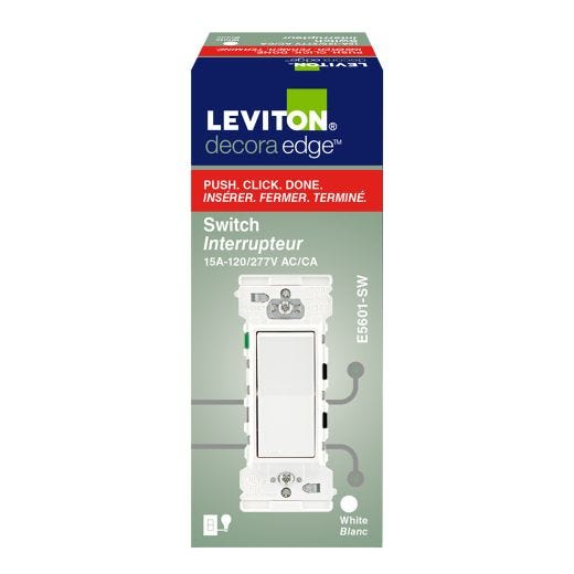 Interrupteur Unipolaire Decora Edge Blanc 15 Amp