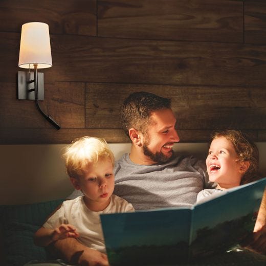 2-In-1 Reading Light Sconce With 2.1A Usb-A & Usb-C Ports