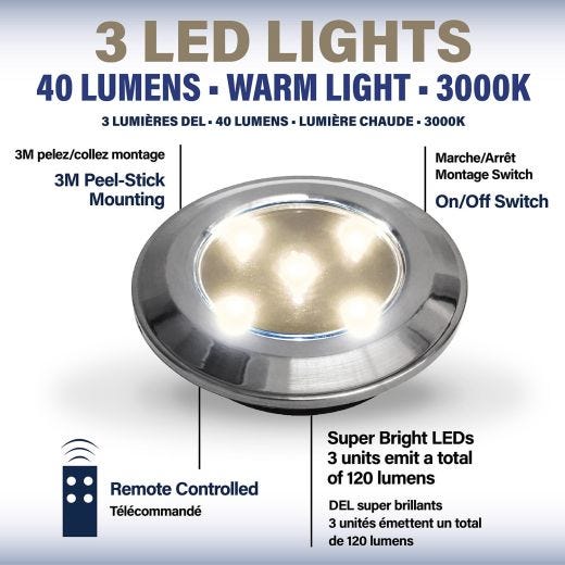 BELL + HOWELL Chrome Puck Lights
