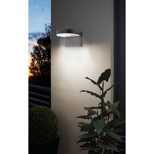 Applique extérieure LED Jalon noir verre satiné