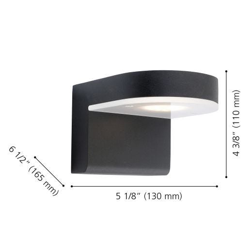 Applique extérieure LED Jalon noir verre satiné